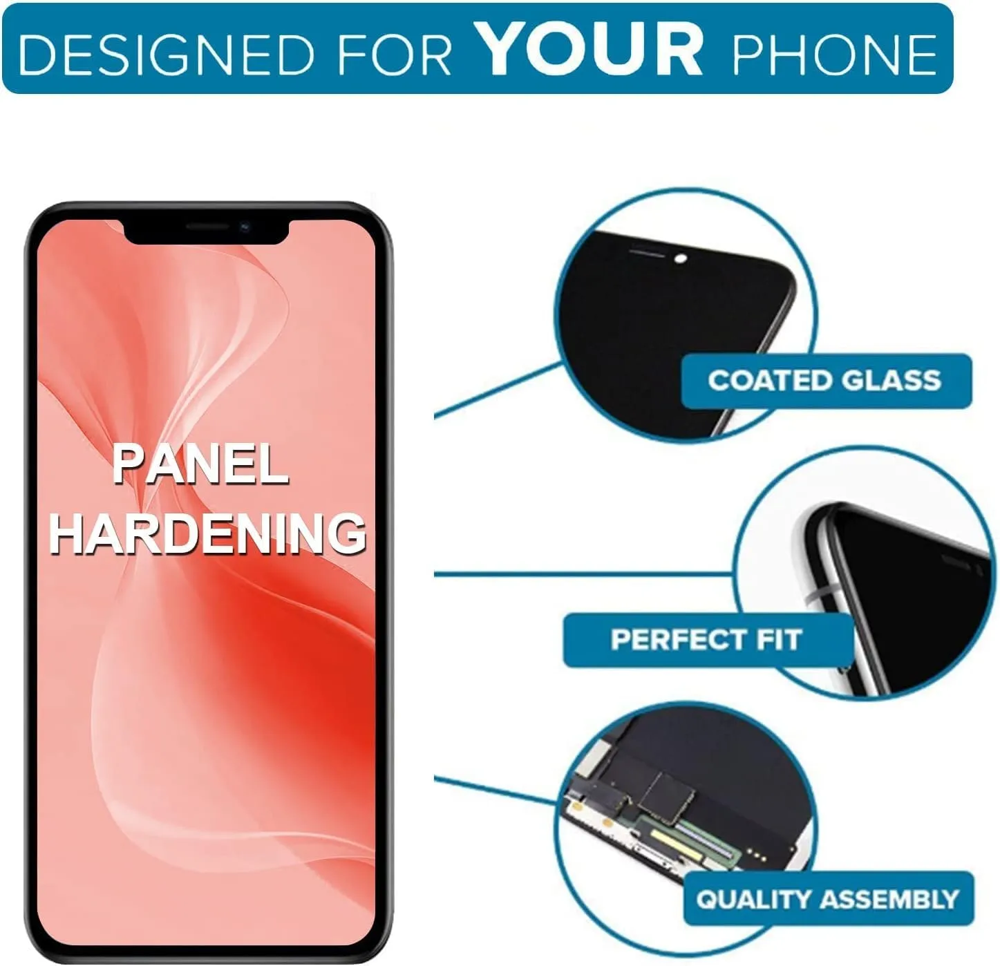 for iPhone 15 Screen Replacement kit, 6.1 inch LCD Display 3D Touch Digitizer Assembly with Frame Adhesive and Repair Tools (Model A2846/A3089/A3092/A3090)