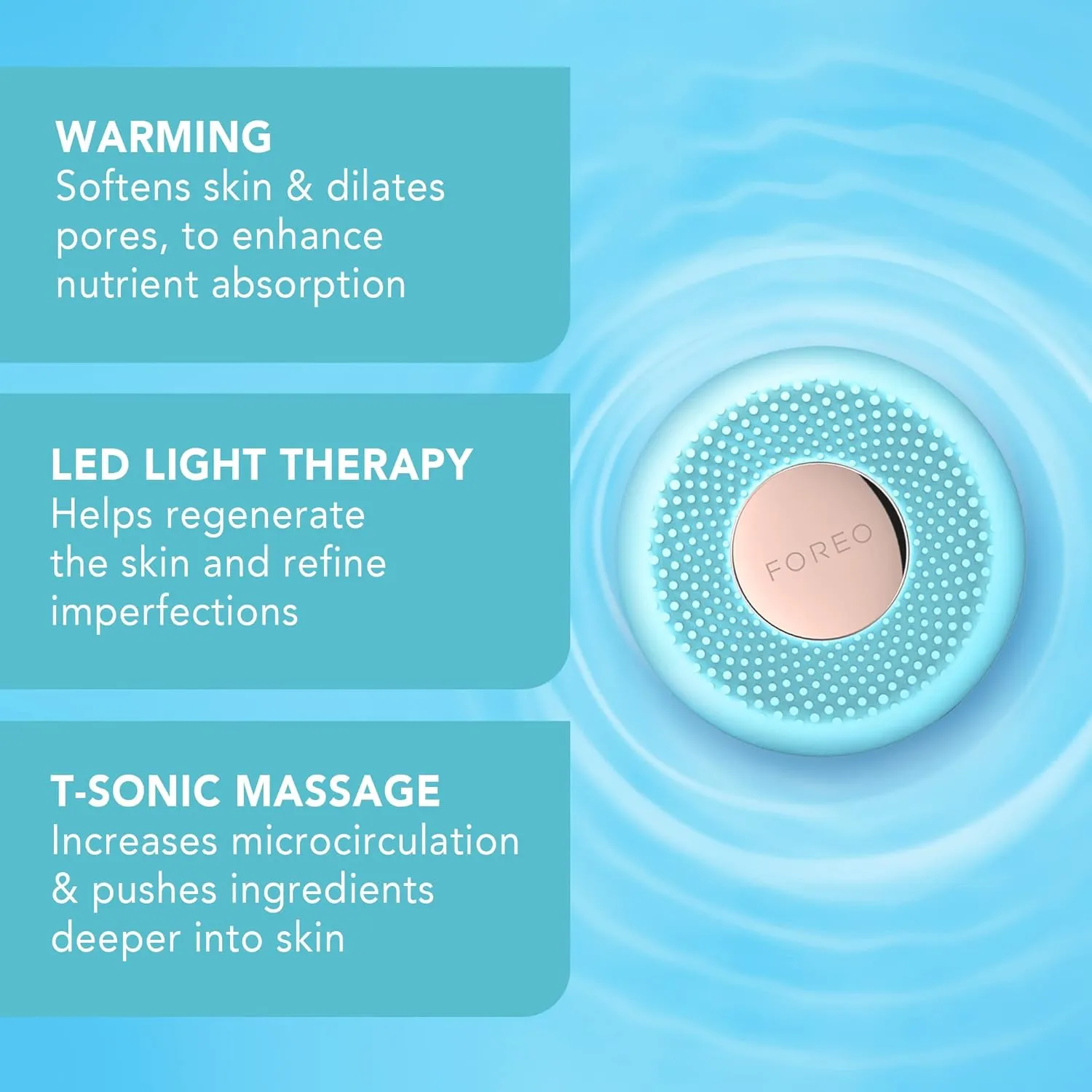 FOREO UFO mini Skincare Treatment, Anti Aging Face Moisturiser, Increased Skin Care Absorption, Mint