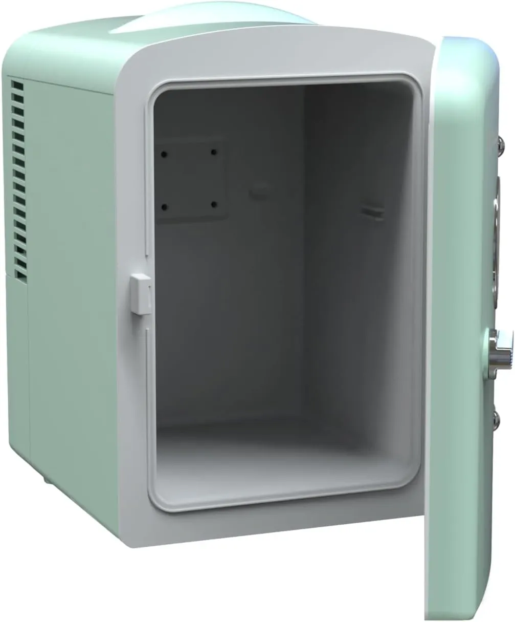 Frigidaire EFMIS129-MINT Mini Personal Fridge Cooler, 1 Gal Capacity fits Six Cans, Includes Plugs for Home Outlet & DC Charger-9.84" D x 7.09" W x 10.35" H