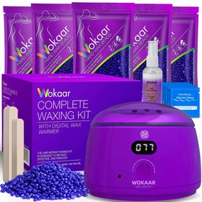 Full Body Waxing Kit for Women Men, NEW 17.6 oz Wax Beads,Gentle, Hypoallergenic,Per Month Wax Kit for Sensitive, Combination Skin - Wax Warmer For Hair Removal, Easy To Use