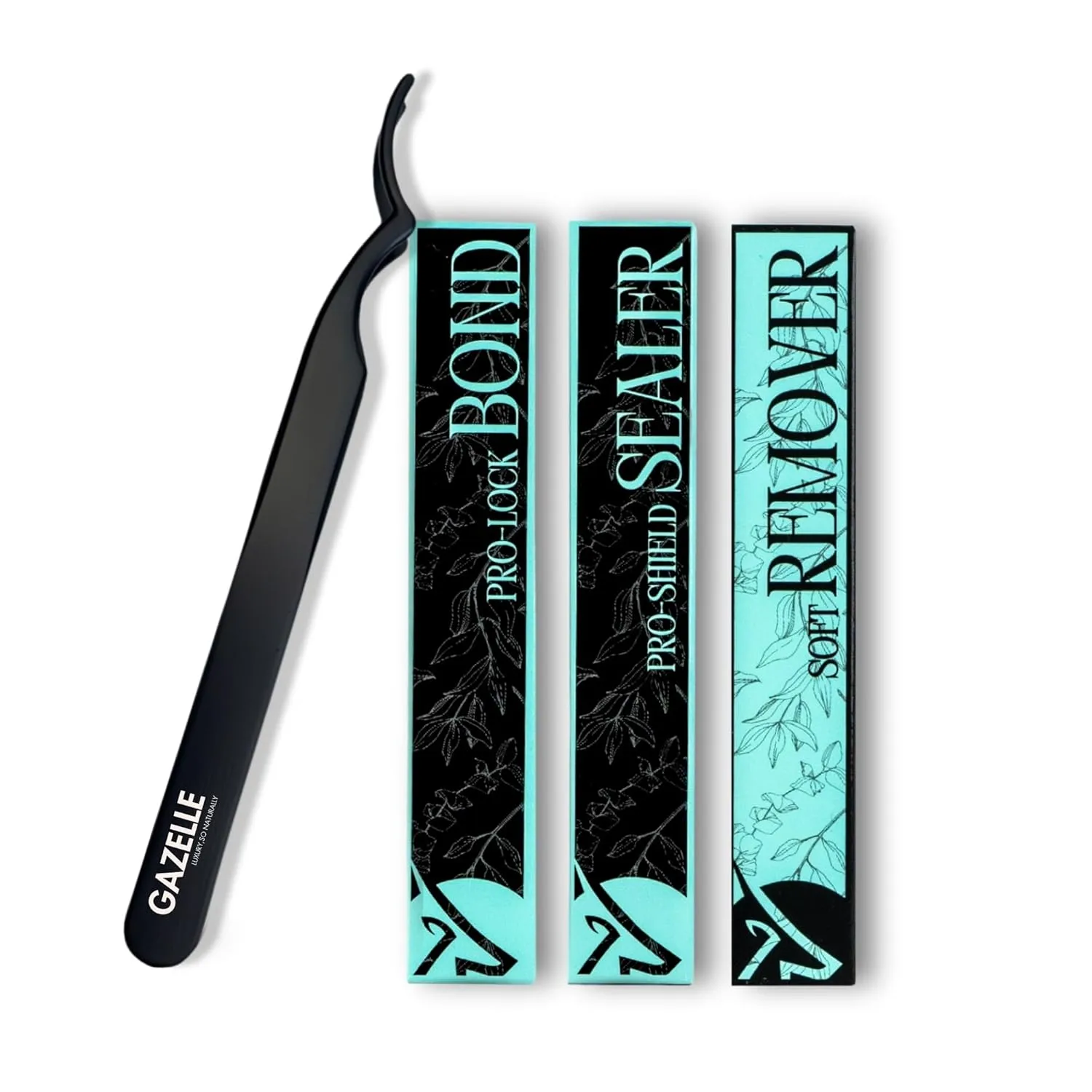 Gazelle Cluster Lash Glue Kit - Lash Bond, Sealer & Remover with Precision Lash Tweezers for DIY Lash Extensions |lash Glue for Eyelash Clusters Long-Lasting Hold & Easy Application