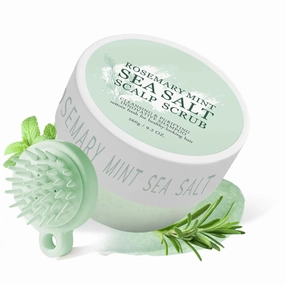 Gentle Scalp Scrub For Exfoliating & Cleansing, Refreshing Nourishment With Sea Salt & Mint For Hair Root Care, With Massage Brush (A, 9.2 OZ)