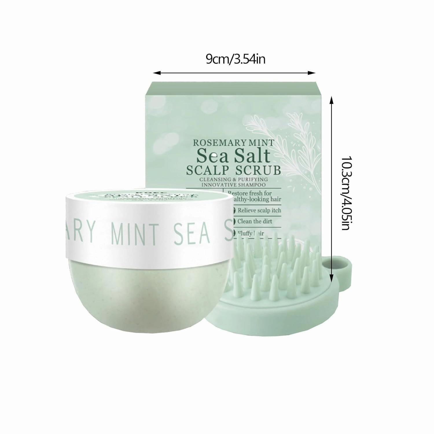 Gentle Scalp Scrub For Exfoliating & Cleansing, Refreshing Nourishment With Sea Salt & Mint For Hair Root Care, With Massage Brush (A, 9.2 OZ)