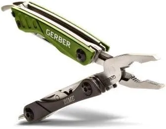 Gerber Gear Dime 12-in-1 Mini EDC Multitool - Needle Nose Pliers, Pocket Knife, Keychain, Bottle Opener - EDC Gear and Equipment - Green