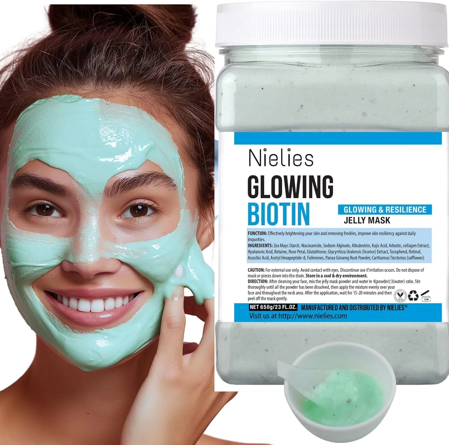 Glowing Biotin Peel-Off Jelly Mask Set, Jelly Mask For Facials, Face Mask For Instant Hydration, Vegan Peel Off Face Mask, Facial Skin Care Product Peel Off For Moisturizing, Glowing