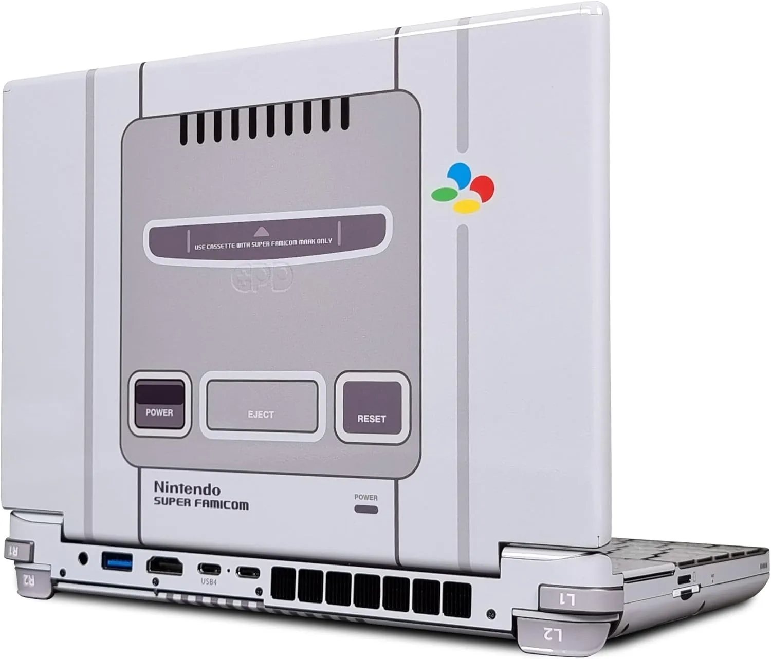 GPD Win Max 2 Matte Skin, Super Famicom Edition, Full Wrapping Vinyl Skin for GPD Win Max 2, Compatible with 2022, 2023, 2024, 2025 Versions (Designed by POP SKIN)