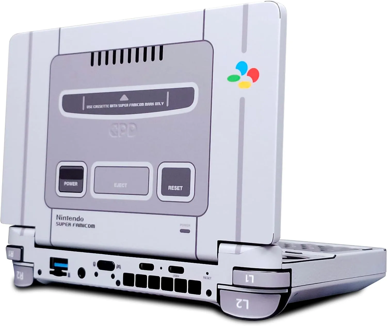 GPD Win Mini Skin, Super Famicom Edition, Full Wrapping Matte Vinyl Skin for GPD Win Mini, Both 2023 Oculink Version and 2024 USB A Version (Designed by POP SKIN) ★Does NOT FIT for The 2025 Version.★