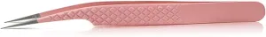 Hair Removal Tweezers Eyelash tweezers pink stainless steel professional super hard high-precision eyelash tweezers eyelash extension kit Tweezers(Pink01) (Pink04)