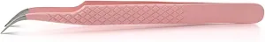Hair Removal Tweezers Eyelash tweezers pink stainless steel professional super hard high-precision eyelash tweezers eyelash extension kit Tweezers(Pink01) (Pink05)