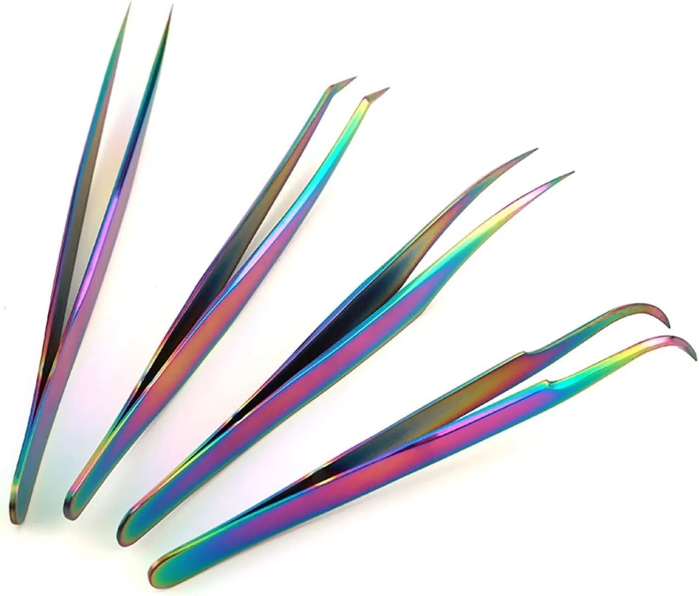 Hair Removal Tweezers Eyelashes Tweezers Stainless Steel Superhard Tweezers High Precision Anti-Static Tweezers for Eyelash Extensions(A)