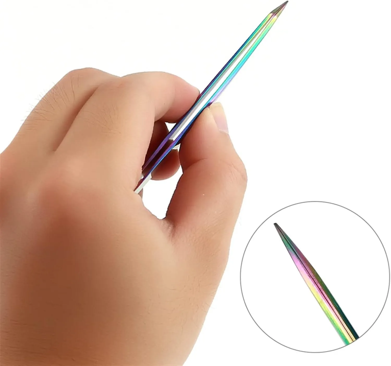 Hair Removal Tweezers Eyelashes Tweezers Stainless Steel Superhard Tweezers High Precision Anti-Static Tweezers for Eyelash Extensions(A)