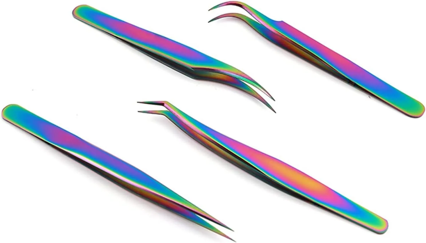 Hair Removal Tweezers Eyelashes Tweezers Stainless Steel Superhard Tweezers High Precision Anti-Static Tweezers for Eyelash Extensions(A)