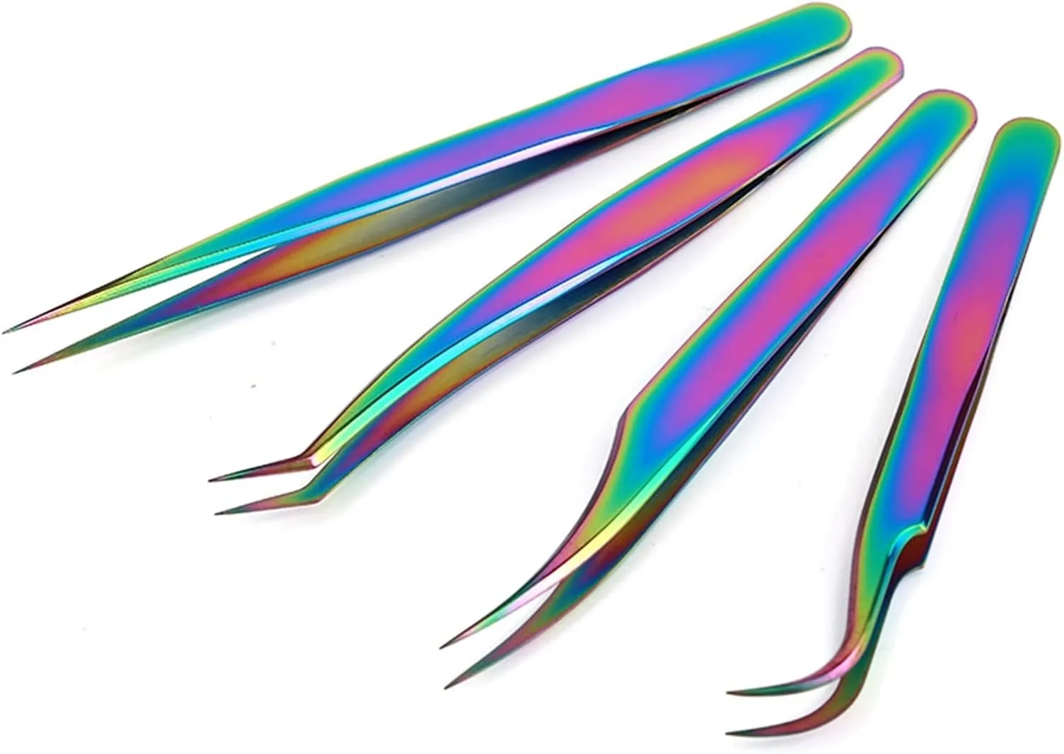 Hair Removal Tweezers Eyelashes Tweezers Stainless Steel Superhard Tweezers High Precision Anti-Static Tweezers for Eyelash Extensions(A)