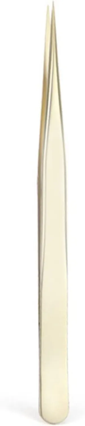 Hair Removal Tweezers False eyelash tweezers Stainless steel super hard tweezers High precision anti-static eyelash extension tool Tweezers(3) (Gold 1)
