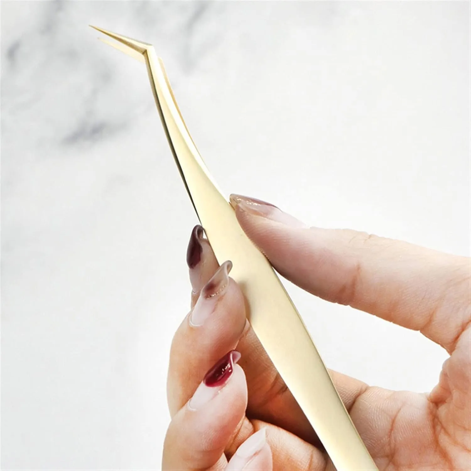 Hair Removal Tweezers False Eyelash Tweezers Stainless Steel Super Hard Tweezers High Precision Anti-Static Eyelash Extension Tool(01)