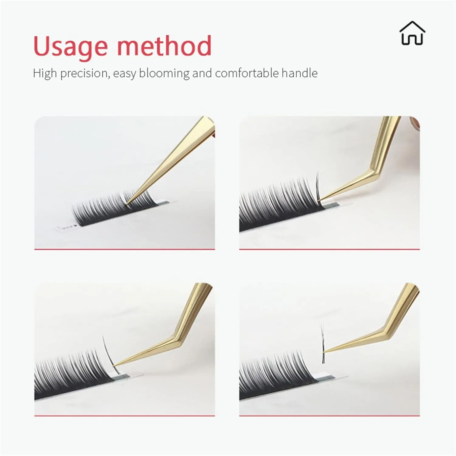 Hair Removal Tweezers False Eyelash Tweezers Stainless Steel Super Hard Tweezers High Precision Anti-Static Eyelash Extension Tool(01)