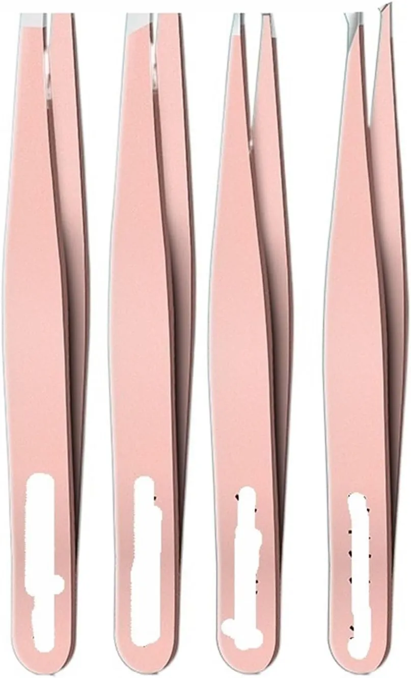 Hair Removal Tweezers High Precision Eyebrow Clip, Small Tweezers For Pulling Beard, Stainless Steel Eyebrow Clip Special Tool Tweezers(Pink) (Pink)