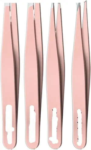 Hair Removal Tweezers High Precision Eyebrow Clip, Small Tweezers For Pulling Beard, Stainless Steel Eyebrow Clip Special Tool Tweezers(Pink) (Pink)