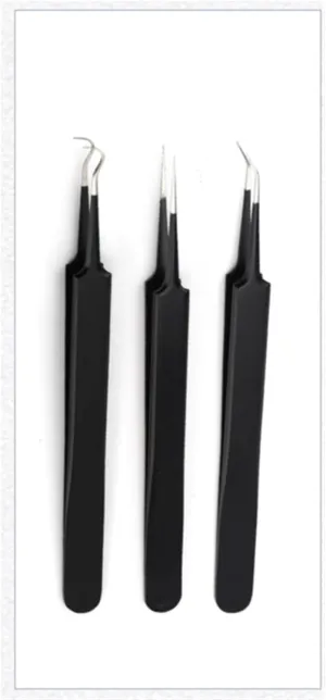 Hair Removal Tweezers Multicolor Tweezers For Eyelash Extension High-precision Eyelash Extension Tweezers(Onecolor) (Black)