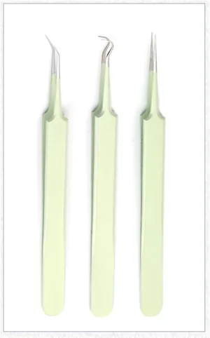 Hair Removal Tweezers Multicolor Tweezers For Eyelash Extension High-precision Eyelash Extension Tweezers(Onecolor) (Green)