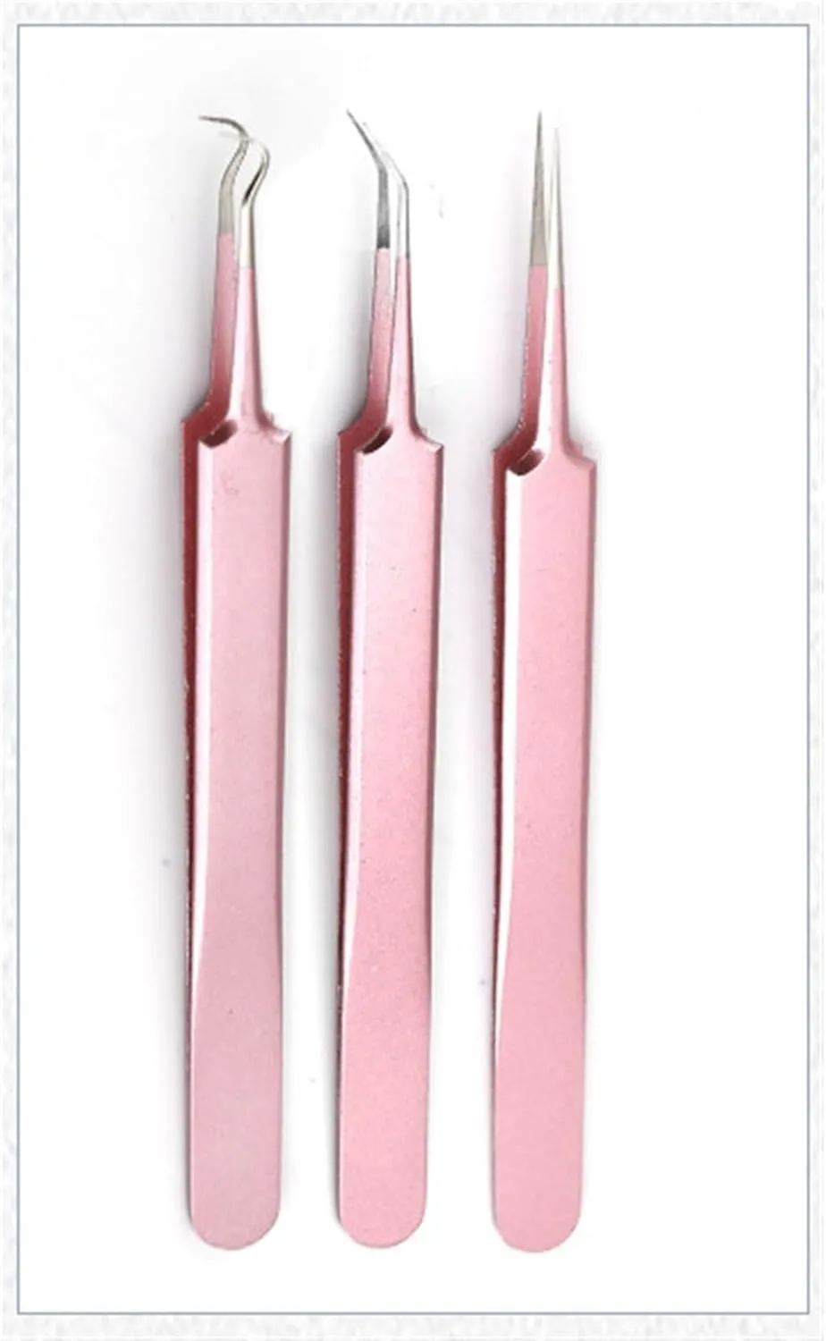 Hair Removal Tweezers Multicolor Tweezers For Eyelash Extension High-precision Eyelash Extension Tweezers(Onecolor) (Pink)
