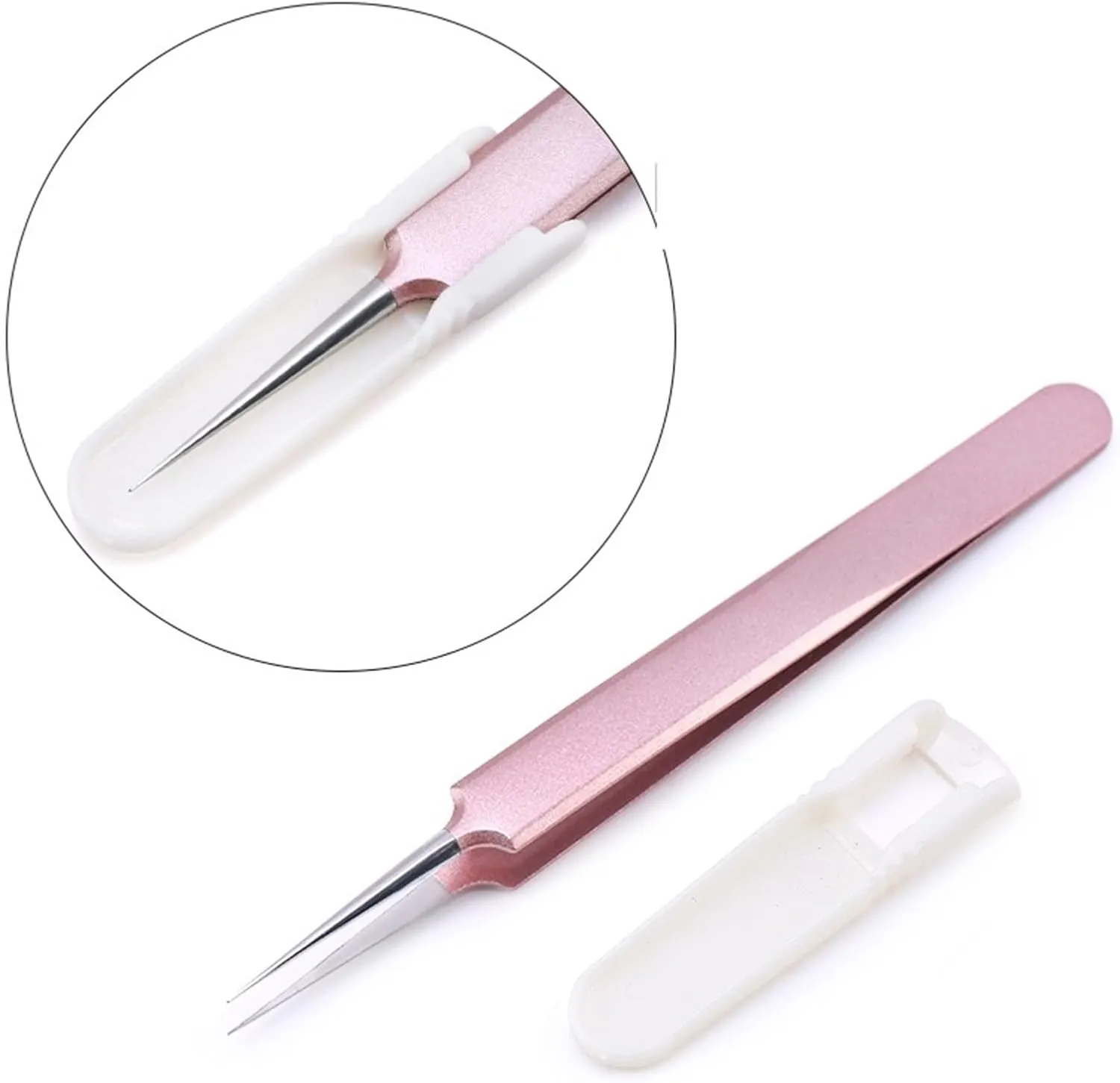 Hair Removal Tweezers Tweezers Gold Blue for eyelash extension high-precision eyelash extension tweezers Thin tip Tweezers(Onecolor)