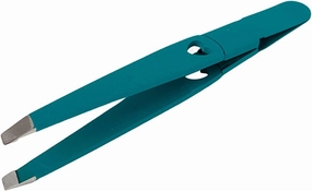 Hair Removal Tweezers Professional Eyebrow Tweezers Stainless Steel Slanted Eye Brow Clips Makeup Tool(Green)