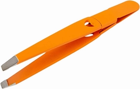 Hair Removal Tweezers Professional Eyebrow Tweezers Stainless Steel Slanted Eye Brow Clips Makeup Tool Tweezers(Yellow) (Yellow)