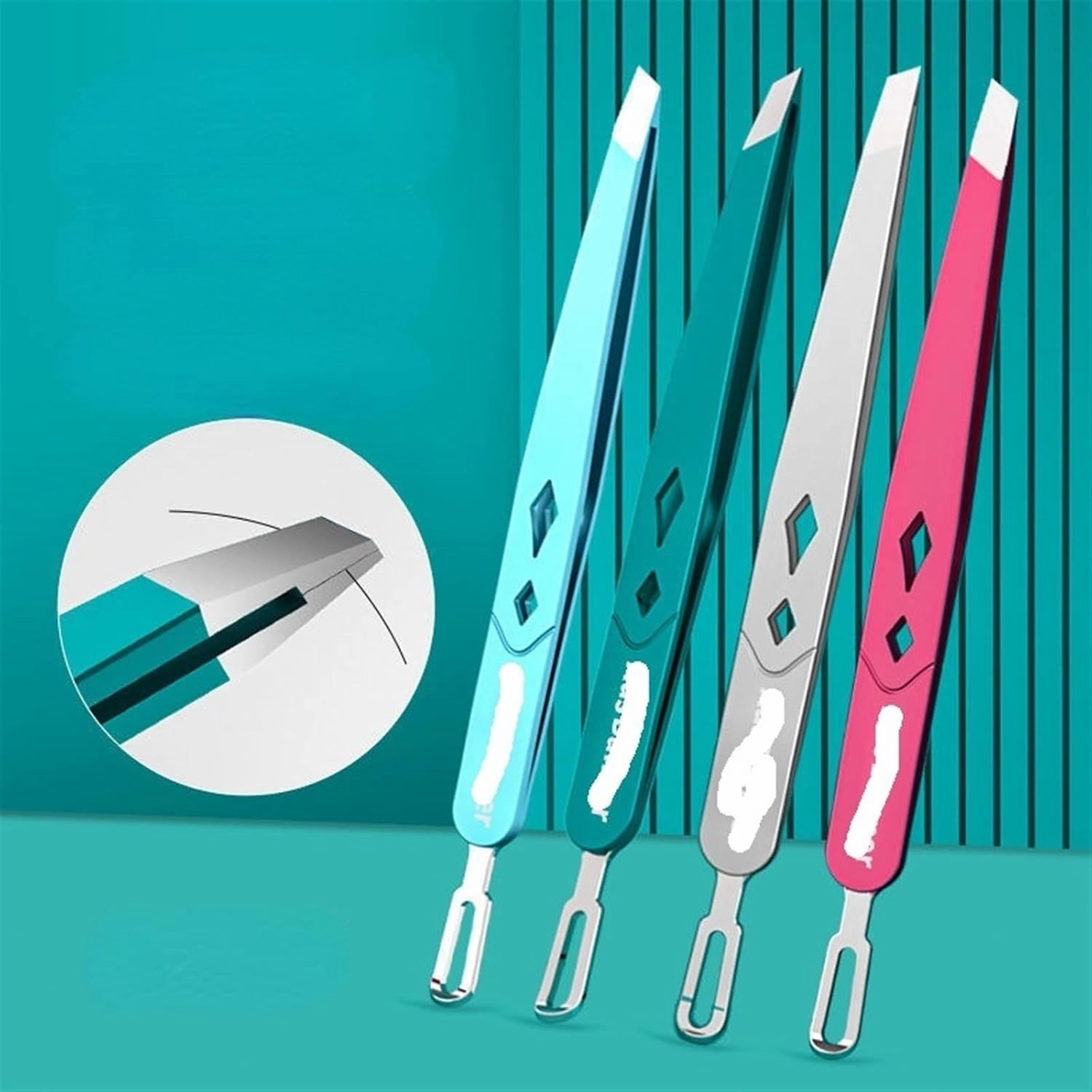 Hair Removal Tweezers Slanted Tweezers Eyebrow Tip Precision Eyebrow Tweezers for Eyebrows Ingrown Facial Hair and Lash Extension(Rojo)