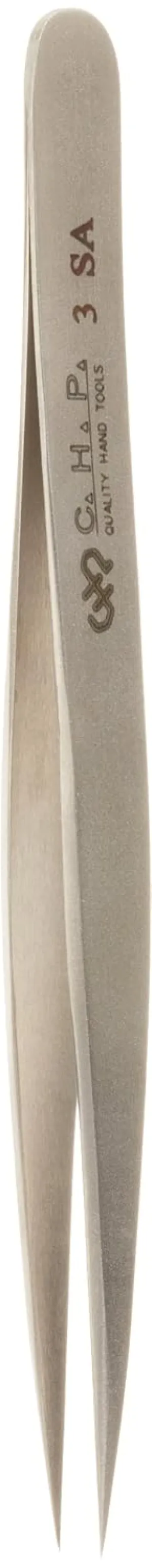 Hakko CHP 3-SA Stainless Steel Non-Magnetic Precision Tweezers with Very Fine Point Tips for Microelectronics Applications, 4-3/4" Length