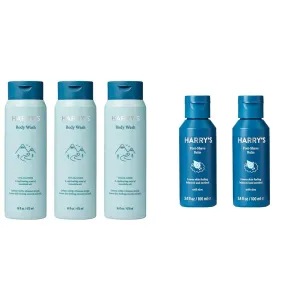 Harry's Men's Body Wash Shower Gel - Wildlands, 16 Fl Oz (Pack of 3) & Post Shave - Post Shave Balm for Men - 3.4 Fl Oz (Pack of 2) (packaging may vary)