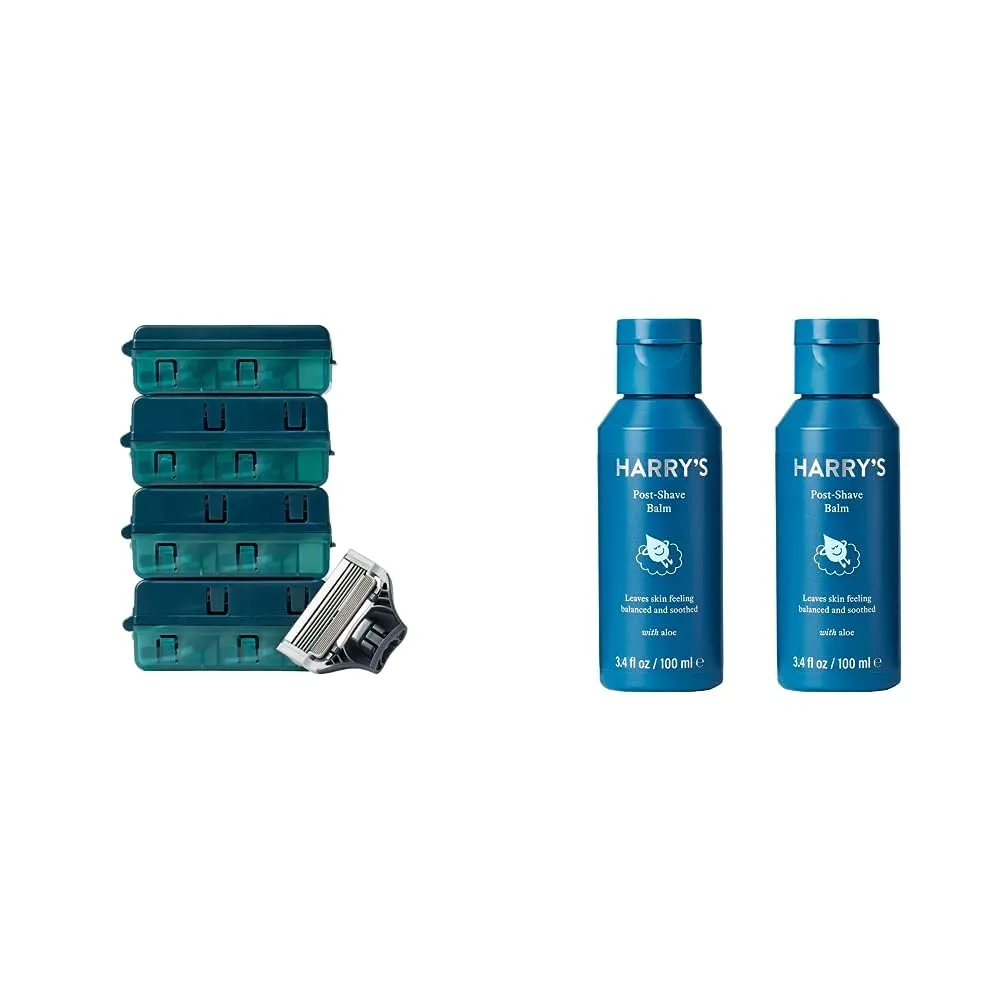 Harry's Razor Blades Refills - Razors for Men - 14 count & Post Shave - Post Shave Balm for Men - 3.4 Fl Oz (Pack of 2) (packaging may vary)
