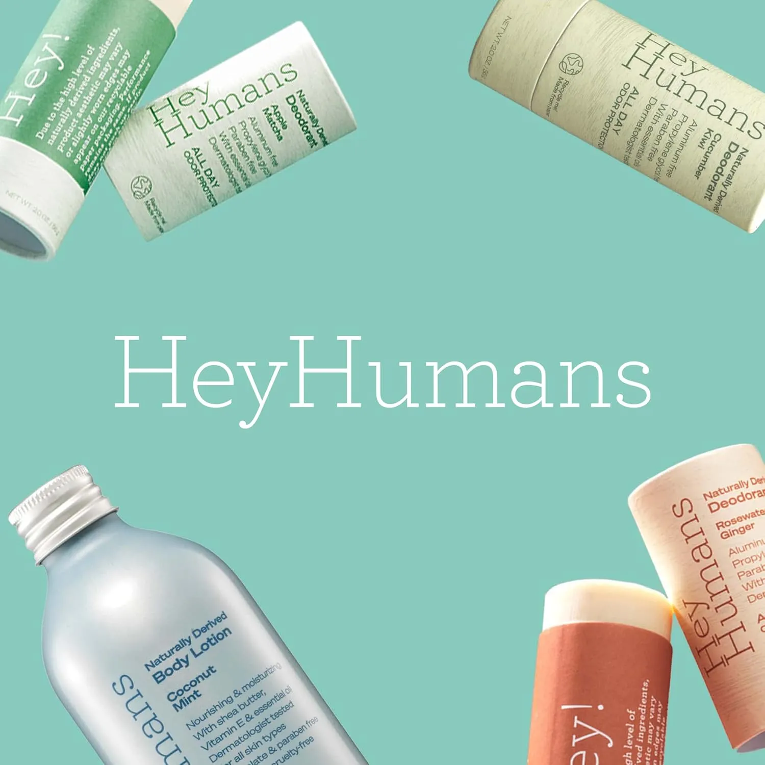 Hey Humans Coconut Mint Moisturizing Body Wash with Natural Ingredients & Jojoba Oil | Clean, Vegan, Sulfate Free Bath & Body Wash for Women & Men | Recyclable Bottle, 14 fl. oz. - Pack of 3