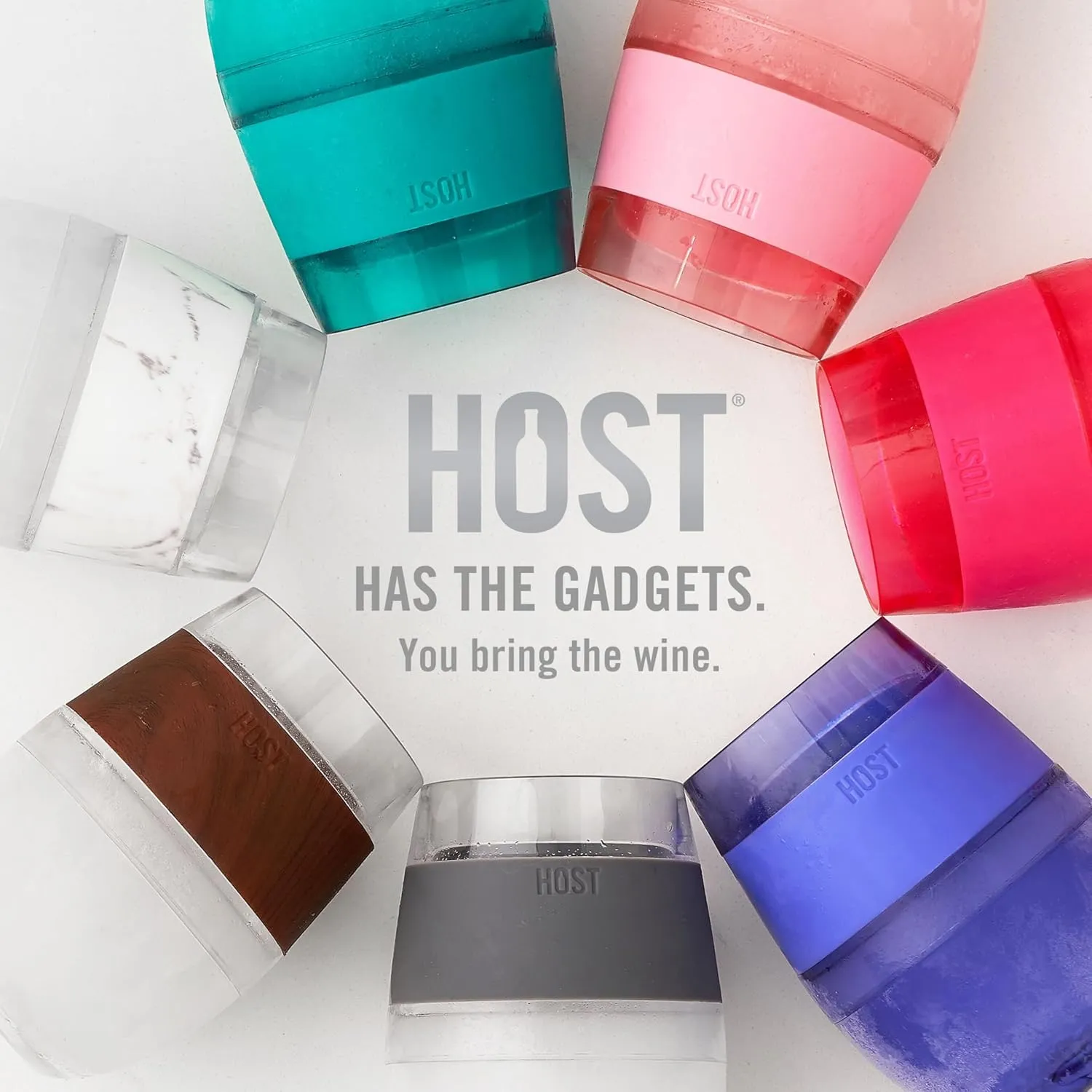 Host Wine Freeze Cup Set of 2 - Plastic Double Wall Insulated Wine Glasses with Freezing Gel, Wine Glass for Red and White Wine, 8.5 oz Mint