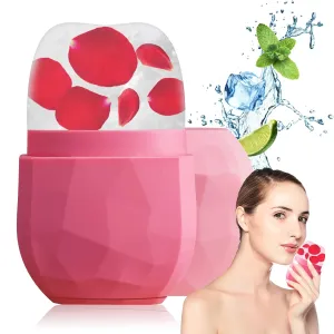 Ice Roller for Face,2022 Upgrated Diamond Face Roller,Deepen Contours Repairs Skin Ice Roller, Ice Facial Cube, Shrink Pore Ice Face Roller Sphere for Brighten Skin (Pink)