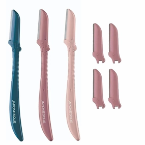 JAPONESQUE Dermaplaner Facial Razors - 3 Piece Set   Dermaplaner Replacement Blades 4-Pack