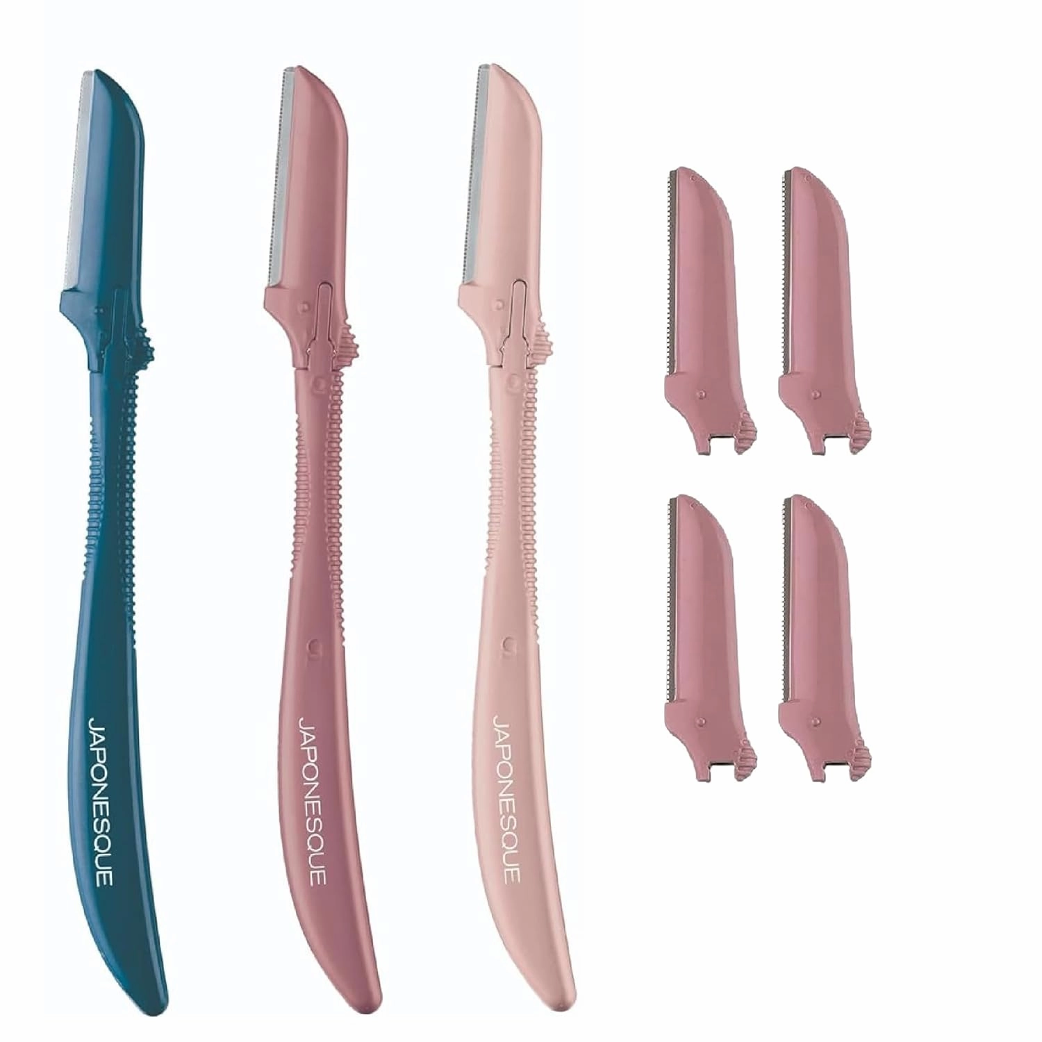 JAPONESQUE Dermaplaner Facial Razors - 3 Piece Set   Dermaplaner Replacement Blades 4-Pack