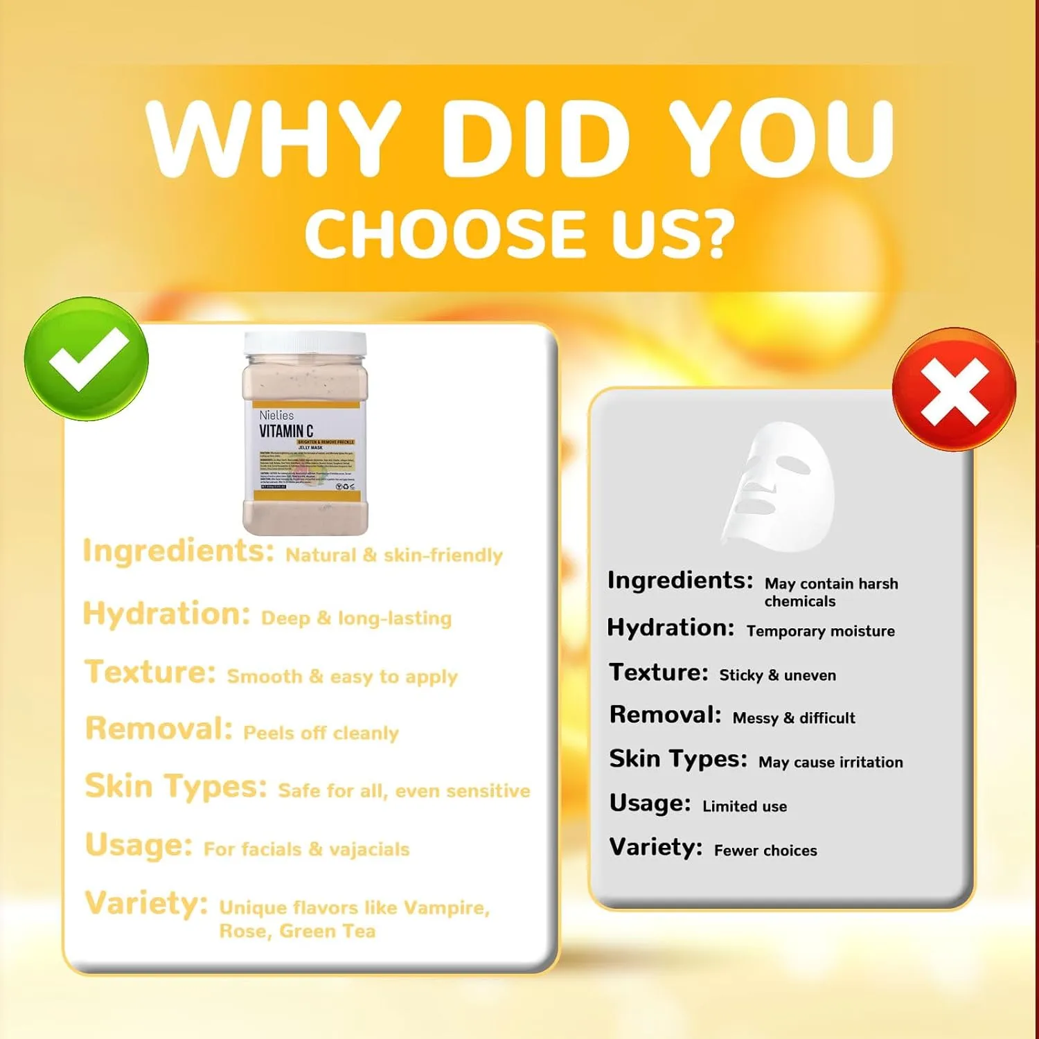 Jelly Mask for Faiclal Professional, Jelly Mask for Powder For Instant Hydration, Vegan Peel Off Face Mask, For Cleaning, Moisturizing (Vitamic C)
