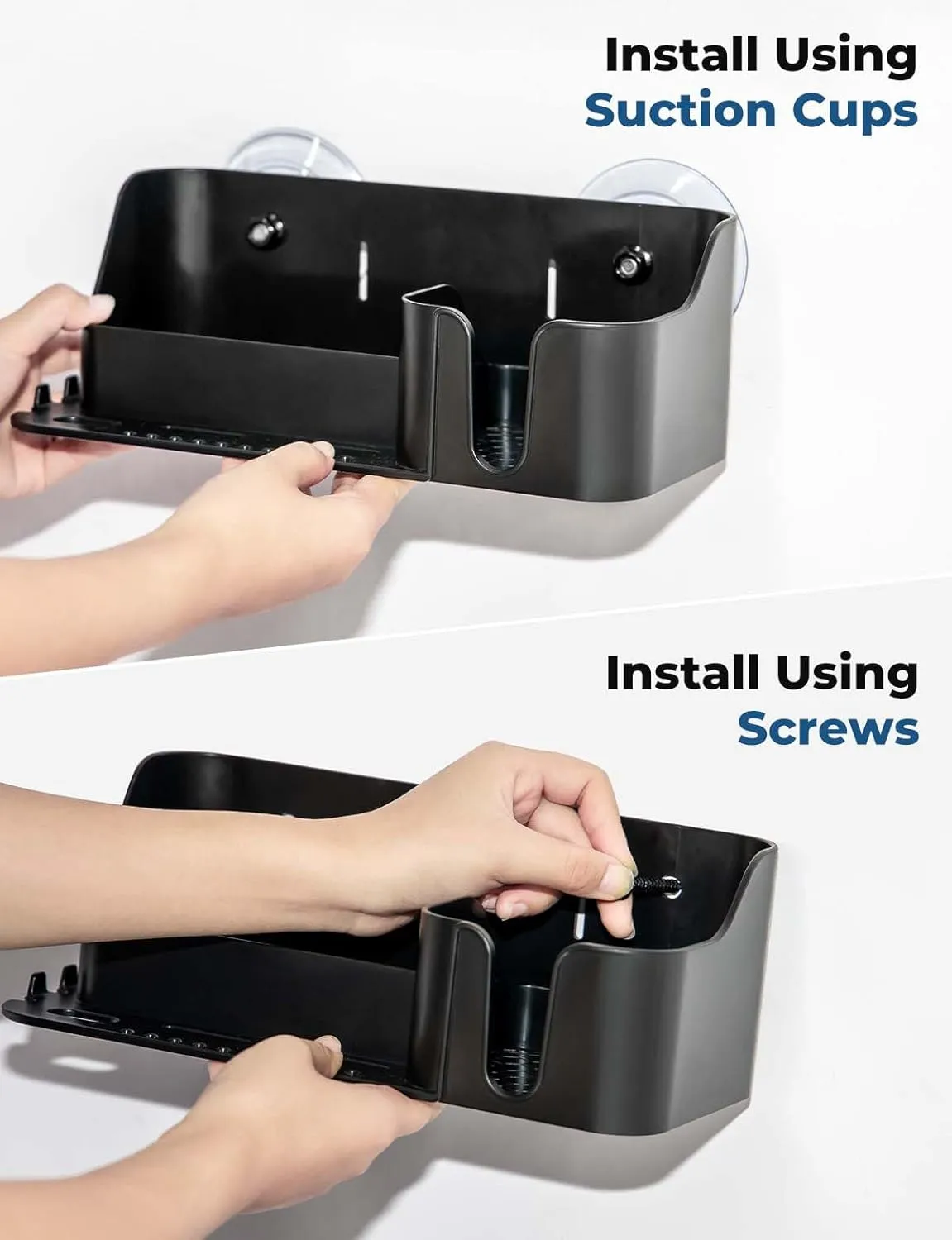 KEMIMOTO Boat Caddy Organizer, Cup Holder Installed With Screws/Suction Cups on Any Flat Surface, Storage Organizer, Cockpit Storage Box for Bass Kayak Pontoon Jon Boat