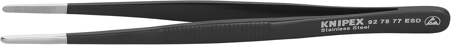 KNIPEX Stainless Steel Gripping Tweezers Blunt Tips-ESD