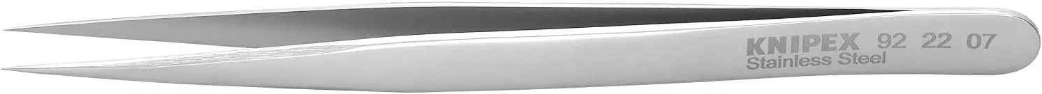 KNIPEX Tools - Precision Tweezers, Stainless, Anti-Magnetic, Acid-Proof (922207)