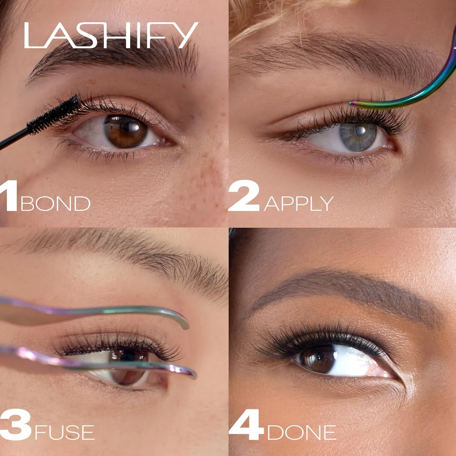 Lashify Plushy Tame 14mm Gossamer Lashes in Truffle Color, Easy DIY False Lashes for a Voluminous Yet Still Natural Look