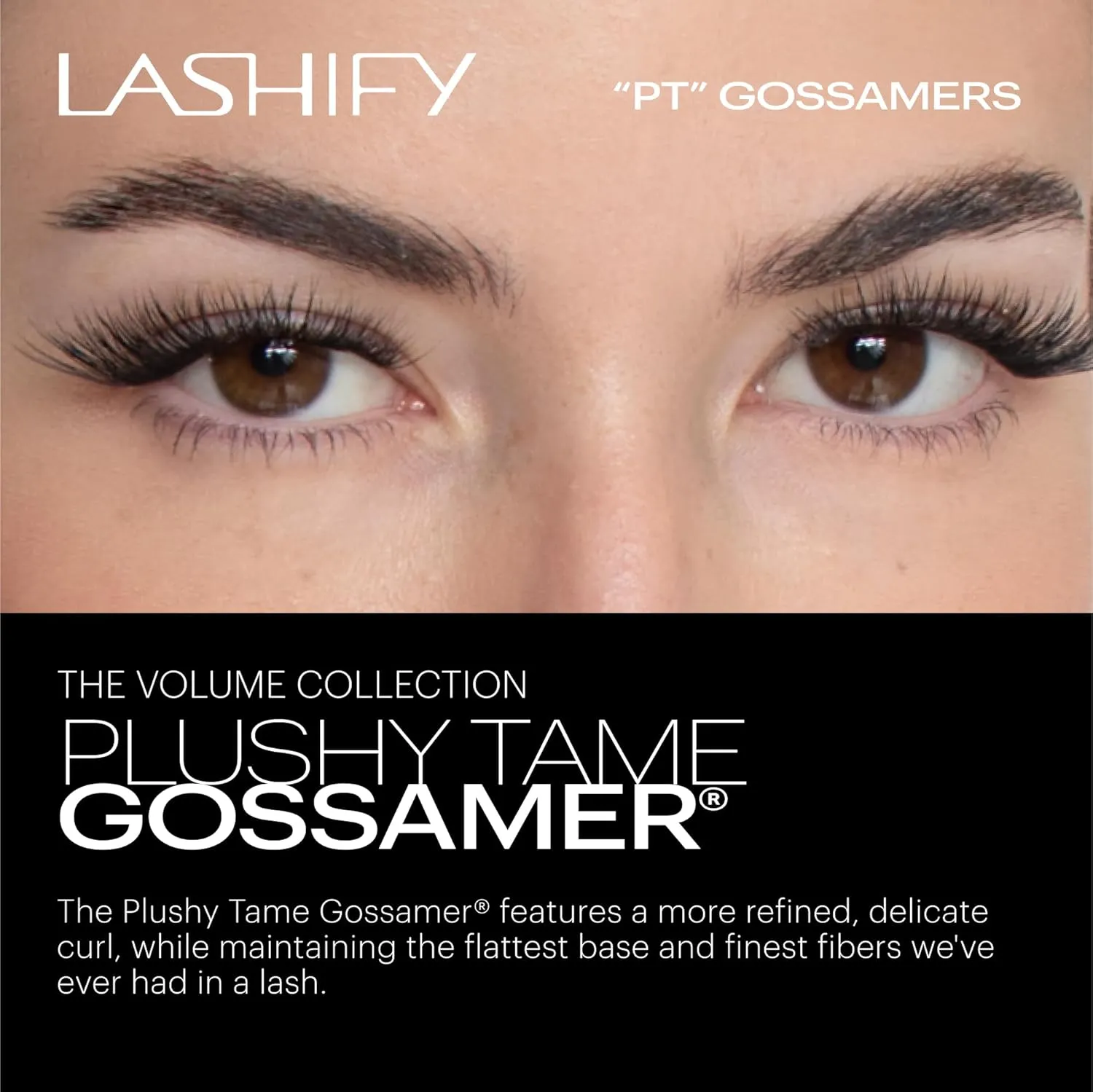 Lashify Plushy Tame 16mm Gossamer Lashes in Black, Easy DIY False Lashes for a Voluminous Yet Still Natural Look