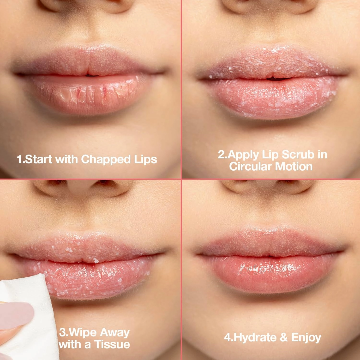 Lip Scrub Exfoliator Moisturizing Scented Lips Scrubber for Exfoliating & Smoothing Lips, Infused with Watermelon Extract Coconut & Vitamin E, Vegan & Cruelty-Free