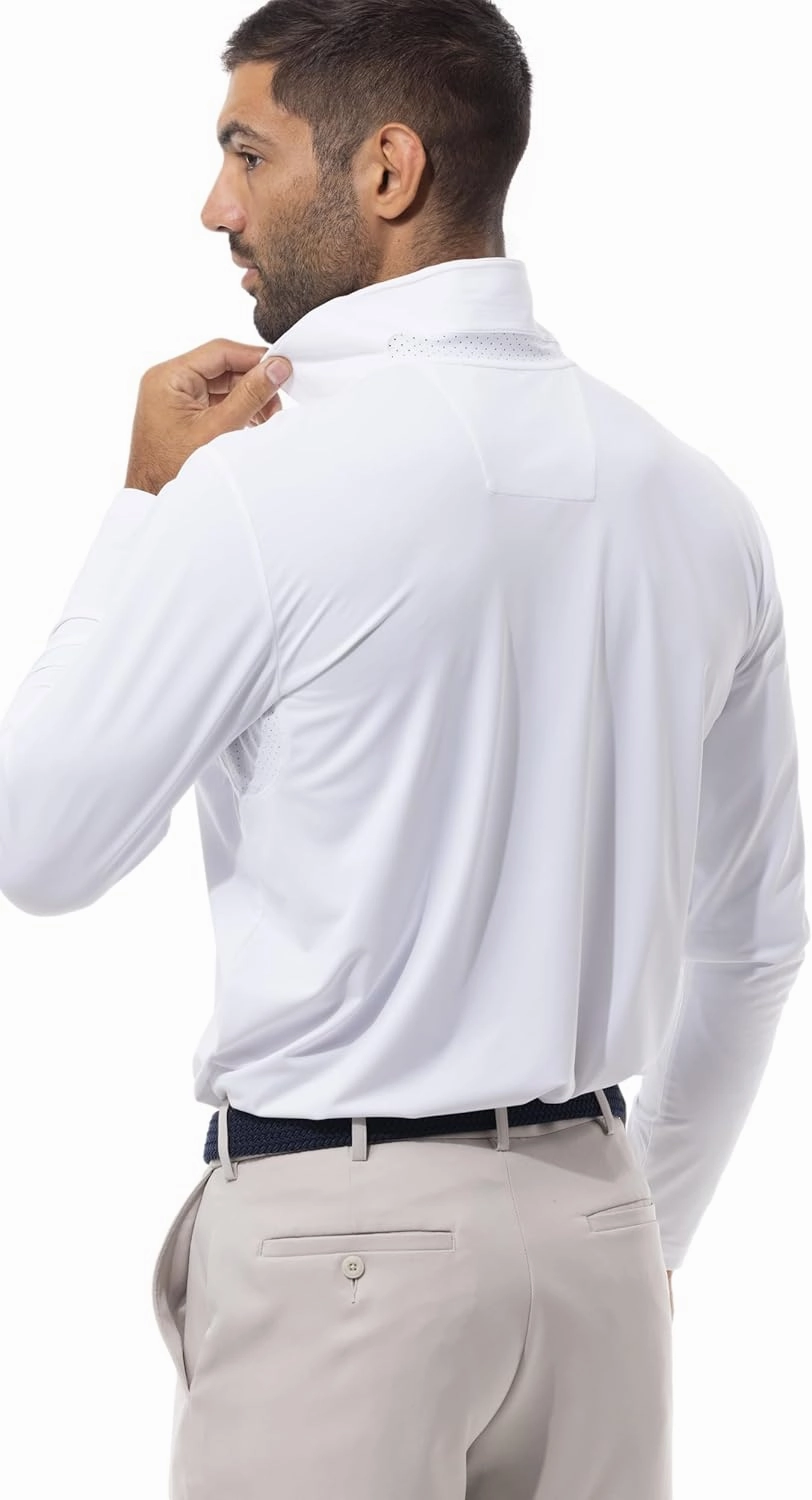 Long-Sleeve, Cooling, Golf Polos for Men from UV 50  Perfect Sun Protection.