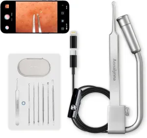 Luma 1 Visual Blackhead Remover Tweezers with Camera - Pimple Popper Tool with Camera 20x Magnification, 1080P, 8 LED Lights, with 2* Alloy Steel Tweezers and Blackhead & Pimple Popper Tool Kit (6ps)