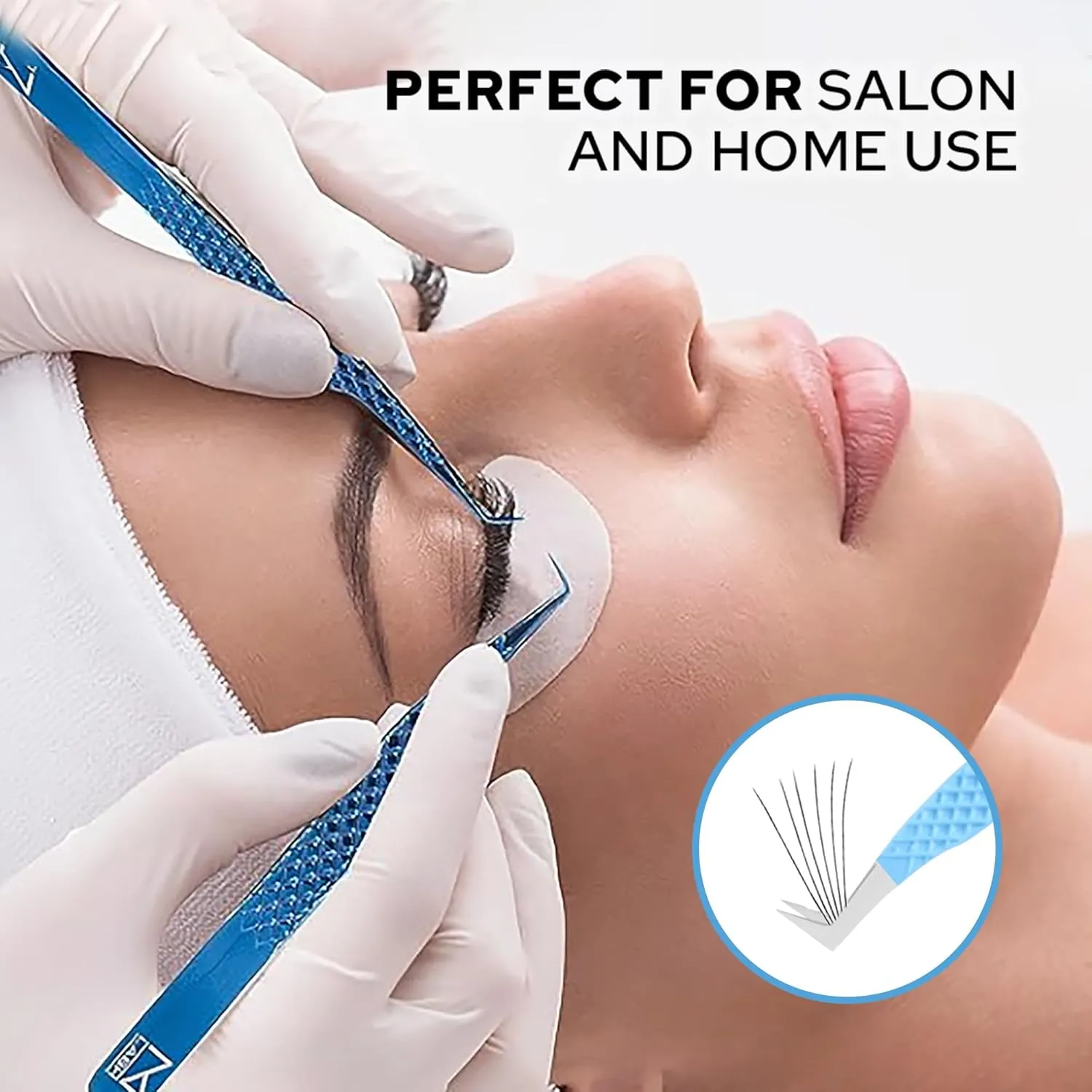 M LASH Tweezers for Eyelash Extensions (Set of 4) - Professional Lash Extension Tweezers - Japanese Steel, Diamond Grip
