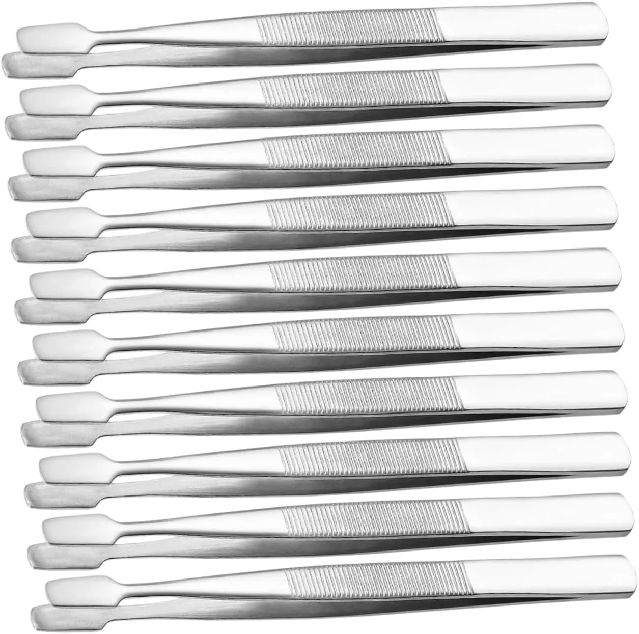 MAGICLULU 30pcs Tweezers for Stamps Eyelash Application and Crafting Flat Precision Tools for Collectors Beauty and Photo Projects