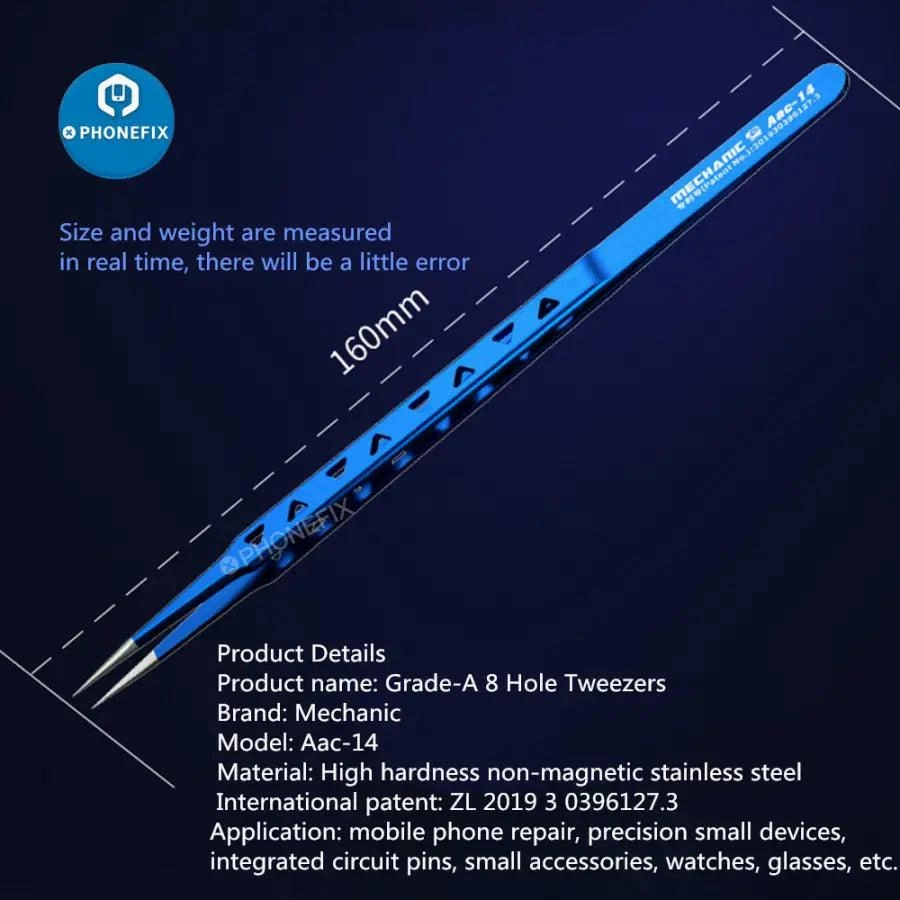 Mechanic AAC-14 Hollow Heat-Dissipating Tweezers tin positioning