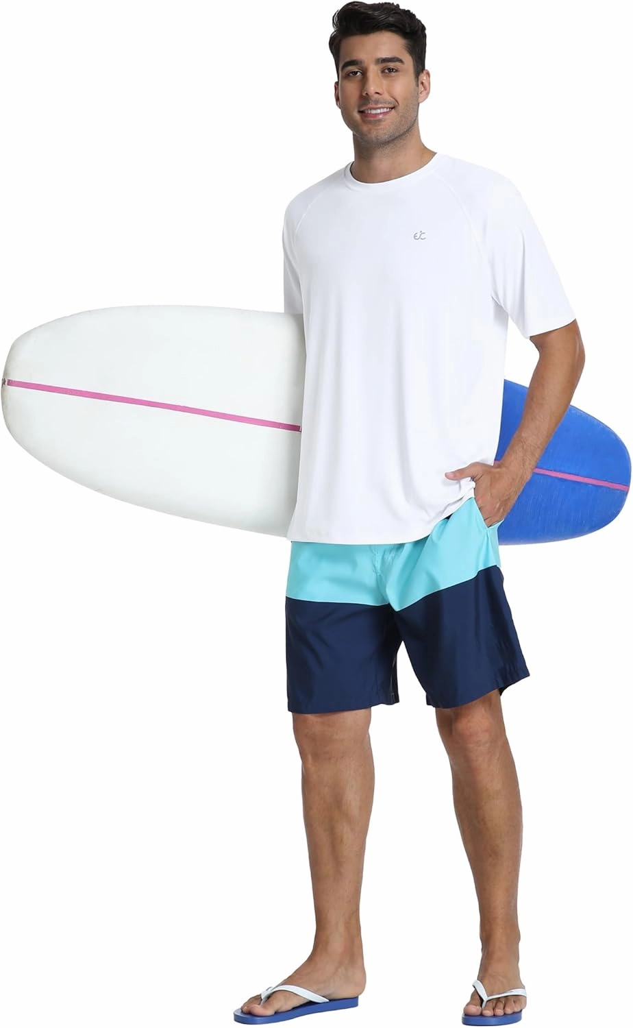 Men's Swim Shirt Quick Dry Sun Shirts UPF50  Rash Guard for Men Short Sleeve UV Sun Protection Beach Shirts